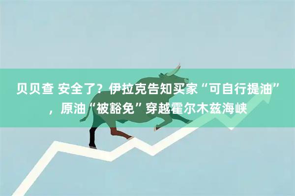 贝贝查 安全了？伊拉克告知买家“可自行提油”，原油“被豁免”穿越霍尔木兹海峡
