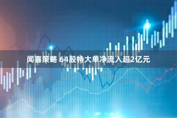 闻喜策略 64股特大单净流入超2亿元