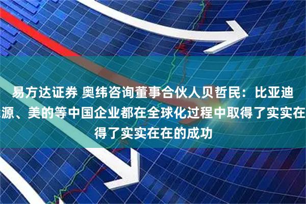 易方达证券 奥纬咨询董事合伙人贝哲民：比亚迪、晶科能源、美的等中国企业都在全球化过程中取得了实实在在的成功